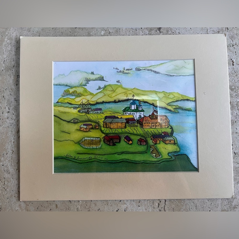Scenic Landscape Art Print with Cream Mat